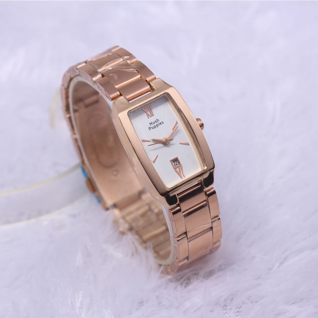 Grosiran Jam Tangan Wanita Hush Puppies 2770EV Analog Tali Rantai Tanggal Aktif Include Box Jam Tangan (COD)