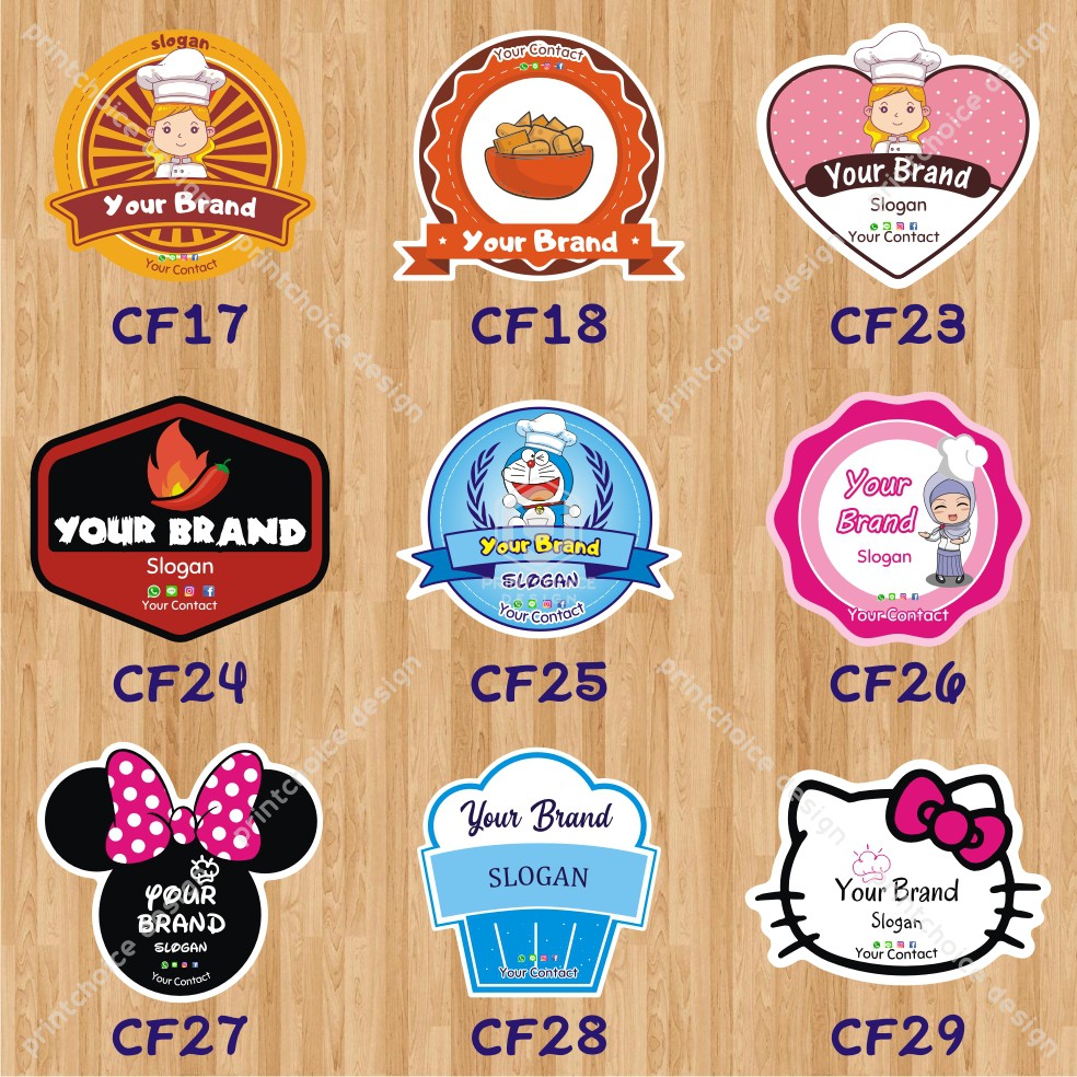 (FREE DESAIN) CETAK STIKER LABEL PRODUK / KEMASAN KUE &amp; MAKANAN &amp; SKINCARE