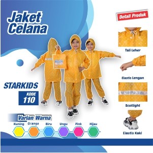 Jas Hujan Celana anak stelan STAR KID plevia type 110 seperti Kido Kids Cakep