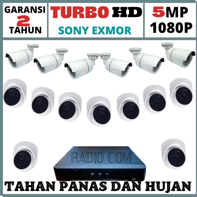 PAKET CCTV 16 CHANNEL 15 KAMERA 5MP 1080P TURBO HD IR SONY EXMOR