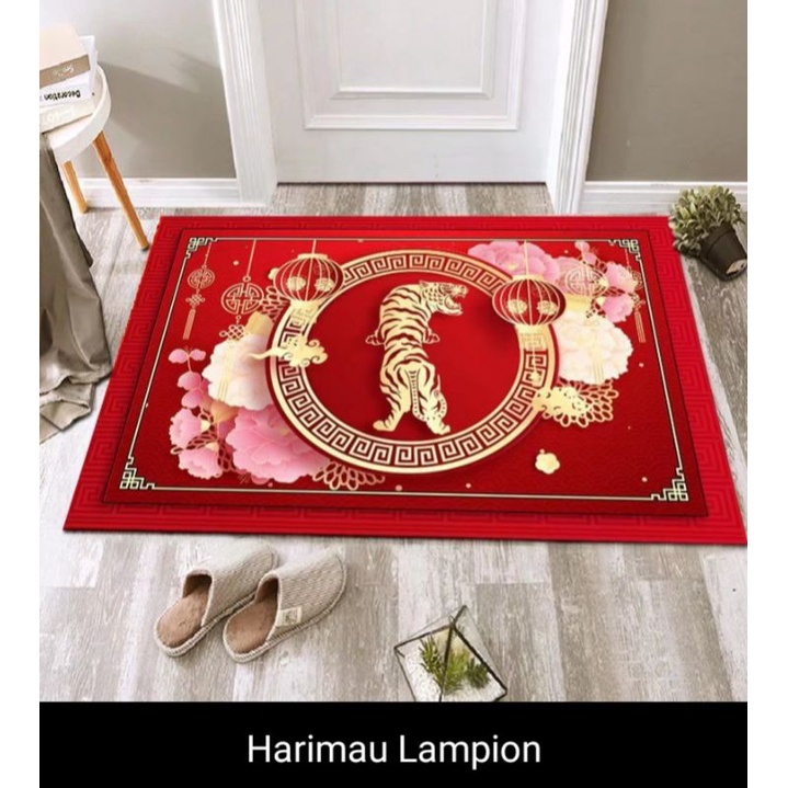 Keset pintu imlek macan 2022/ Karpet lantai tiger harimau alas kaki dekorasi Harimau lampion
