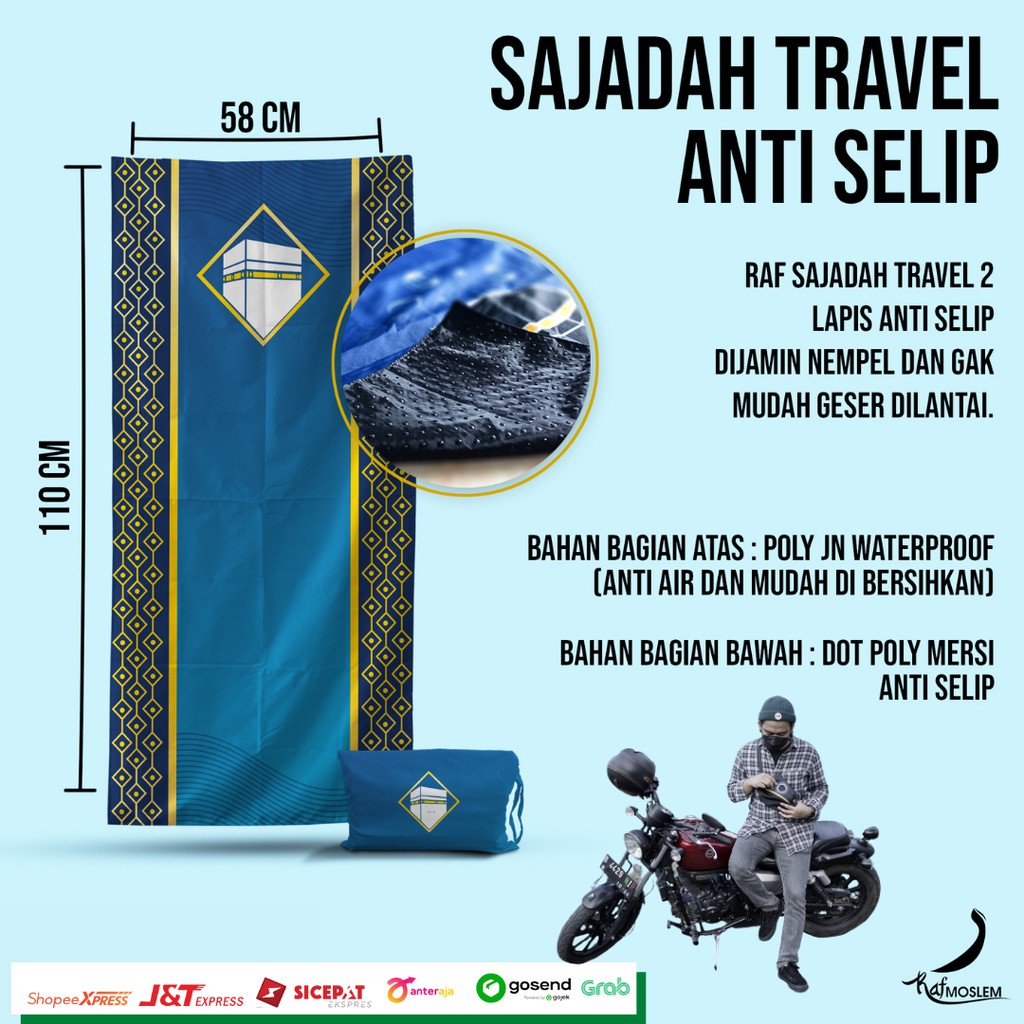 SAJADAH TRAVELING POUCH MINI TRAVEL ANTI SLIP SEJADAH ALAT SHOLAT AKSESORIS PRIA WANITA DEWASA ANAK 