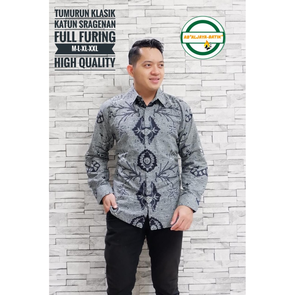 TUMURUN KLASIK Kemeja Batik Pria Lengan Panjang Katun Halus FULL FURING Batik Aljaya