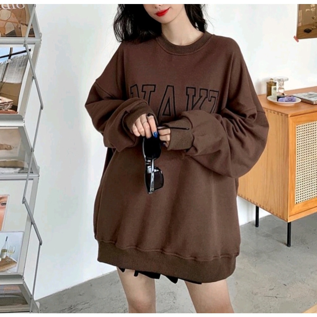 NAKZ OVERSIZE SWEATER OBLONG CREWNECK WANITA