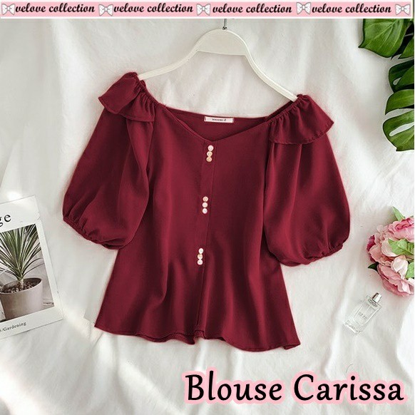 023 BLOUSE CARISSA # Pakaian Wanita Dewasa  Gaya Kekinian Baru Murah Grosir Tanah Abang