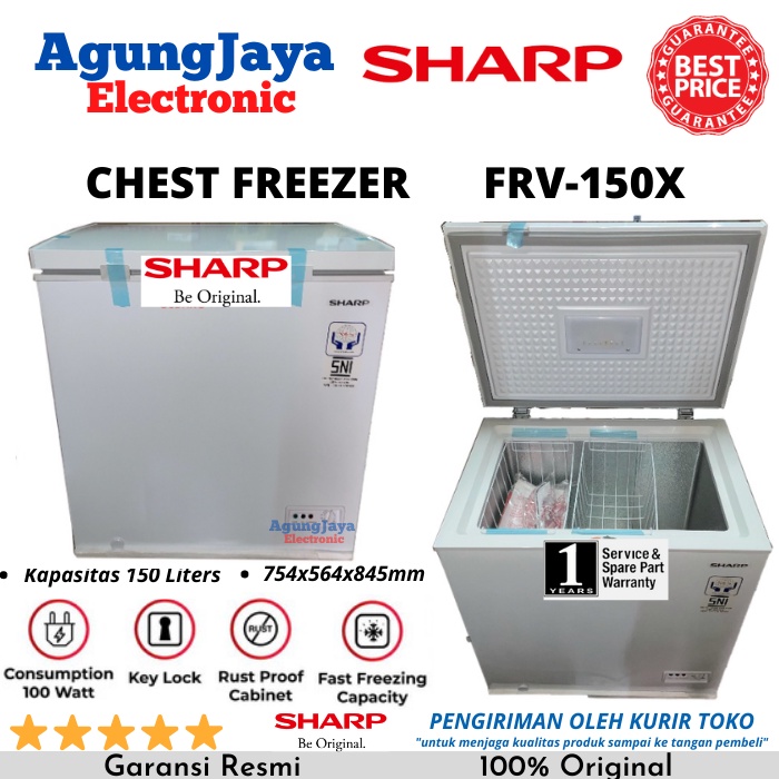 CHEST FREEZER SHARP FRV-150X LEMARI PEMBEKU 150 LITERS FREEZER BOX (CILEGON SERANG)