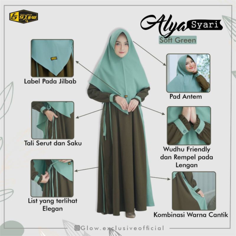 Ready Gamis Set Exclusive Alya Syari Glow Exclusive