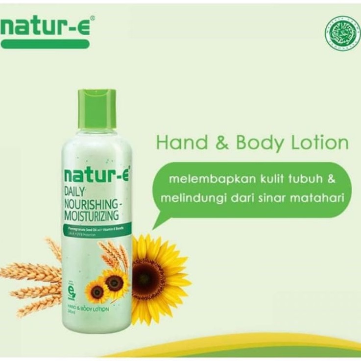 BPOM NATUR-E 100 IU MOISTURIZING HAND BODY LOTION 100ML ATAU 245ML / NATUR E BODY LOTION HIJAU / SYE