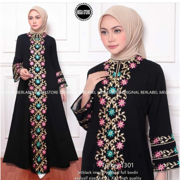 murah gamis turkey-jubah turkey- busana muslim - abaya remaja terbaru-abaya arab kekinian-abaya turki terbaru-DRESS hita,-abaya bordir best seller -bordir bunga warna best seller (BR11)