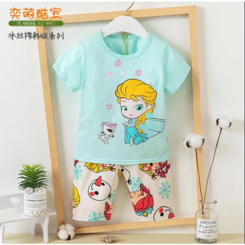 Setelan Anak Import HPL Kubao Frozen (celana selutut)