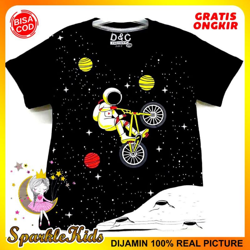 SparkleKids Baju Anak / Kaos Anak Laki-Laki Motif Astronot 1-10 Tahun
