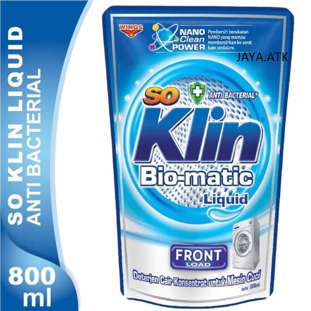 SO KLIN DETERJEN CAIR SABUN CUCI PAKAIAN BIO MATIC LIQUID FRONT LOAD MESIN CUCI OTOMATIS 800 ML