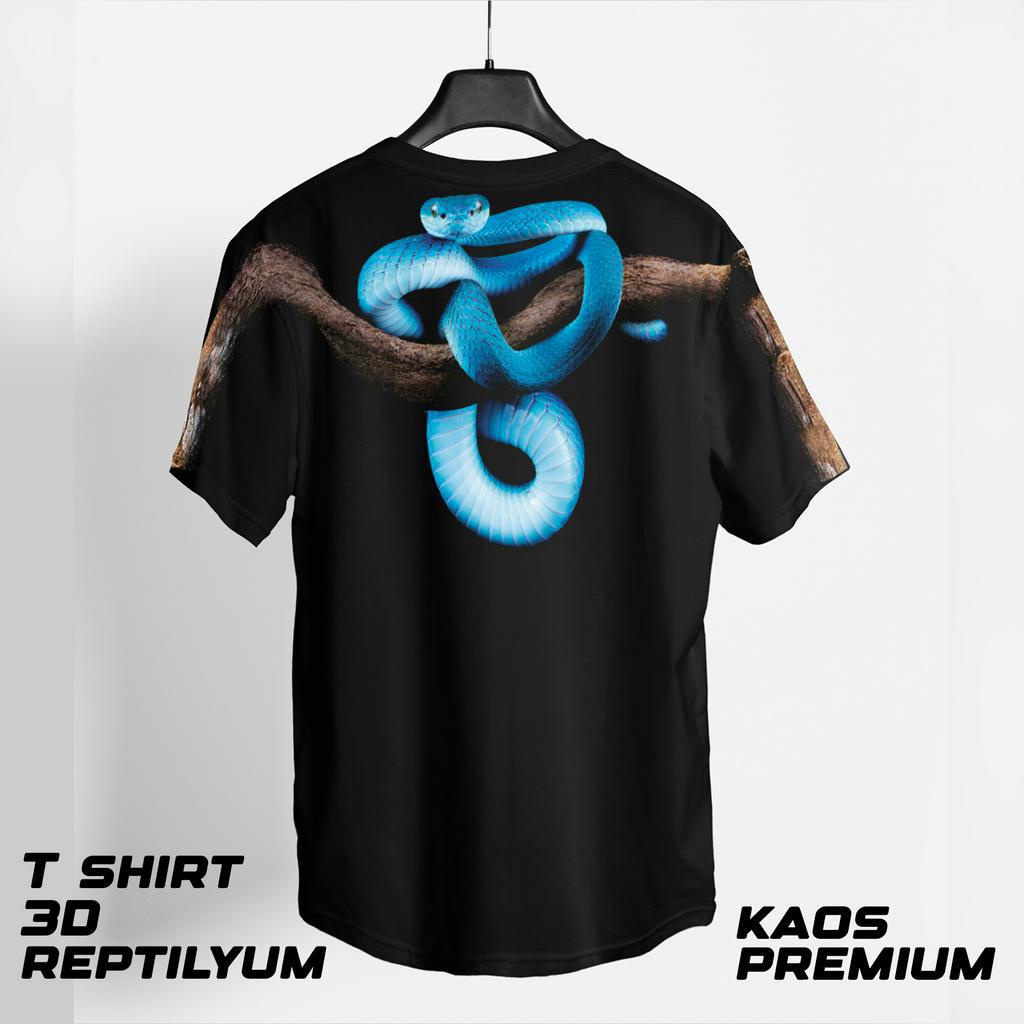 KAOSBOS.ID - Tshirt Pria Distro Hewan Ular 3 Dimensi Iguana Green Baby