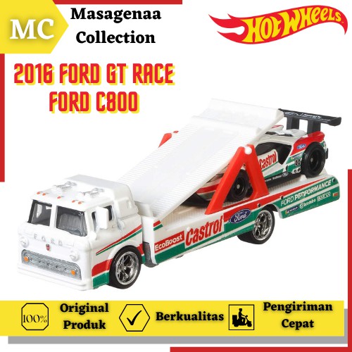 Mainan Hot Wheels Hotwheels Hotwheel Truck Truk Team Transport Pengangkut Mobil Balap Ford Gt Race