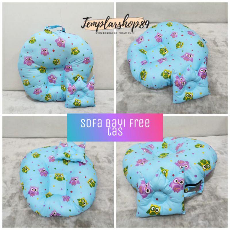 2 in 1 sofa bayi multifungsi baby launger free bantal mahkota dan tas mika