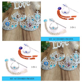 [Brandedbaby] TIARA SET PRINCESS 3-IN-1 / SET ACCESORIES PRINCESS / MAHKOTA PRINCESS