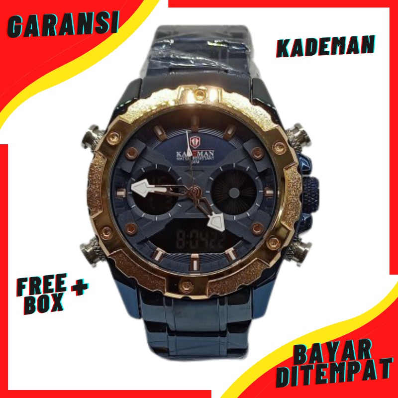 Jam Tangan Pria Cowok Kademan Kualitas Original Waterproof Double Time Murah Anti Air COD Y16