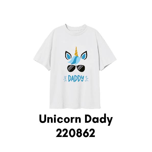 Baju Kaos Unicorn Daddy and Mommy untuk Dewasa &amp; Bigsize Bahan Katun Premium