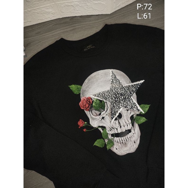 crewneck zara skull