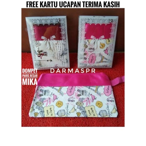 50pcs souvenir dompet Paris besar kemas mika