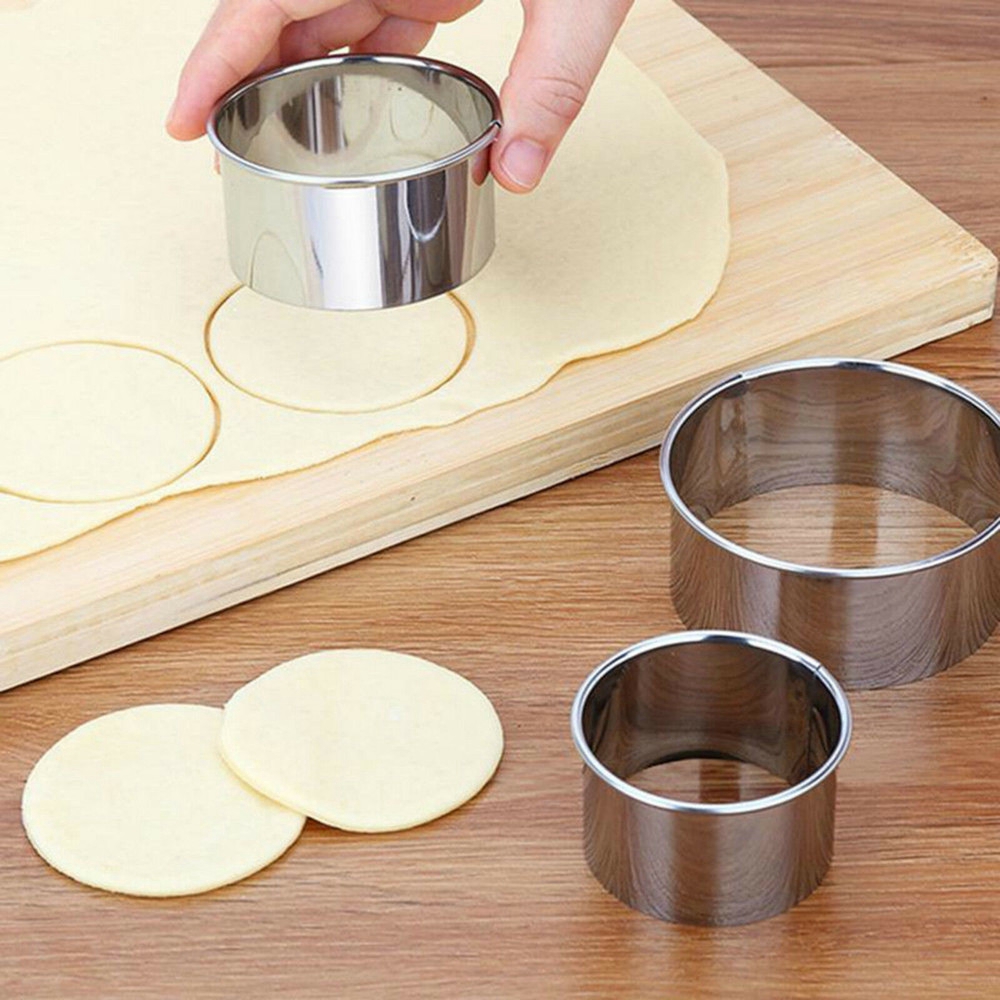 Set Cetakan Kue / Biskuit Bentuk Bulat Bahan Stainless Steel