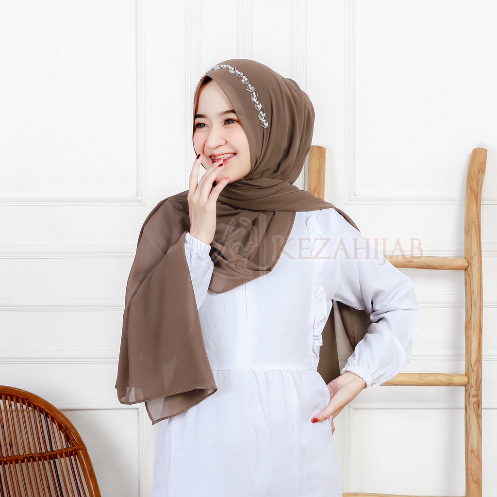 Keza - Pashmina Payet Motif Daun/Pashmina Payet Daun/Hijab Ceruty Babydoll Payet/Jilbab Payet Daun