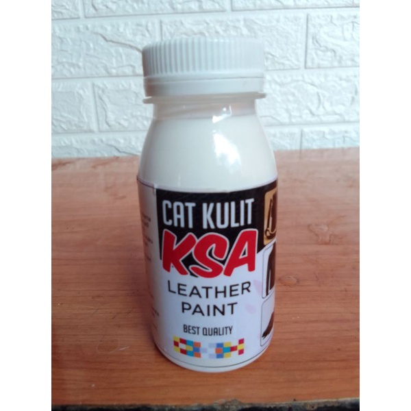cat kulit warna putih isi 80ml bisa untuk semua bahan kulit seperti cat jok motor, cat jaket, cat ta