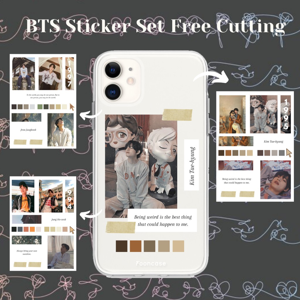 KPOP Aesthetic Sticker BTS Tumblr Stiker Untuk Case HP BTS Shopee Indonesia