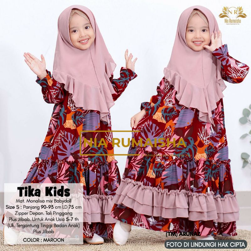 Gamis Anak Muslimah TIKA KIDS By Nia Rumaisha