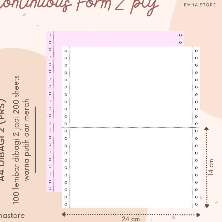 

[KODE T0DBH] Kertas Continuous Form Struk PPOB PLN A4 Dibagi 2 2 Ply 100 Lembar