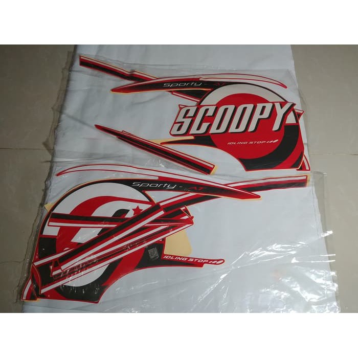 Stiker Bodi &amp; Lis Body &amp; Striping Scoopy 2014 Sporty Merah