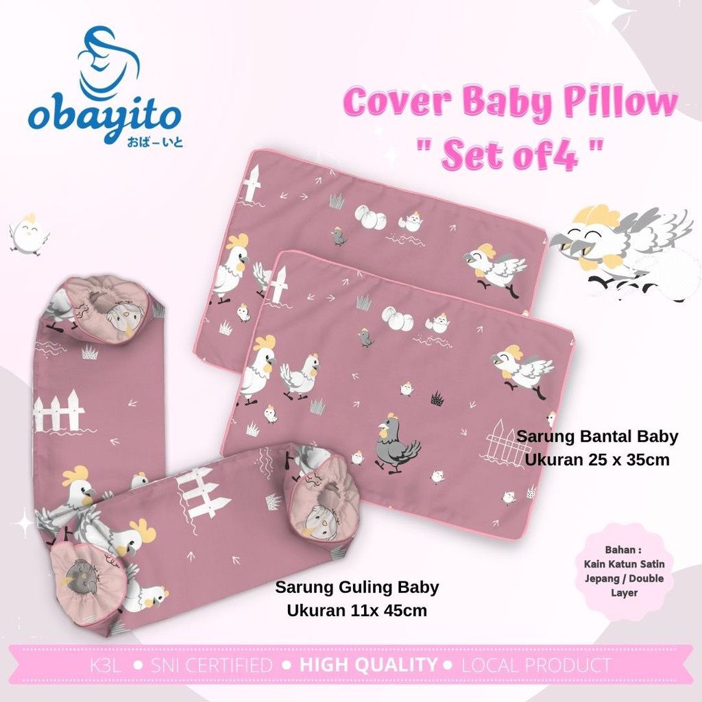 Obayito Sarung Bantal Baby Set Isi 4 - Sarung Bantal