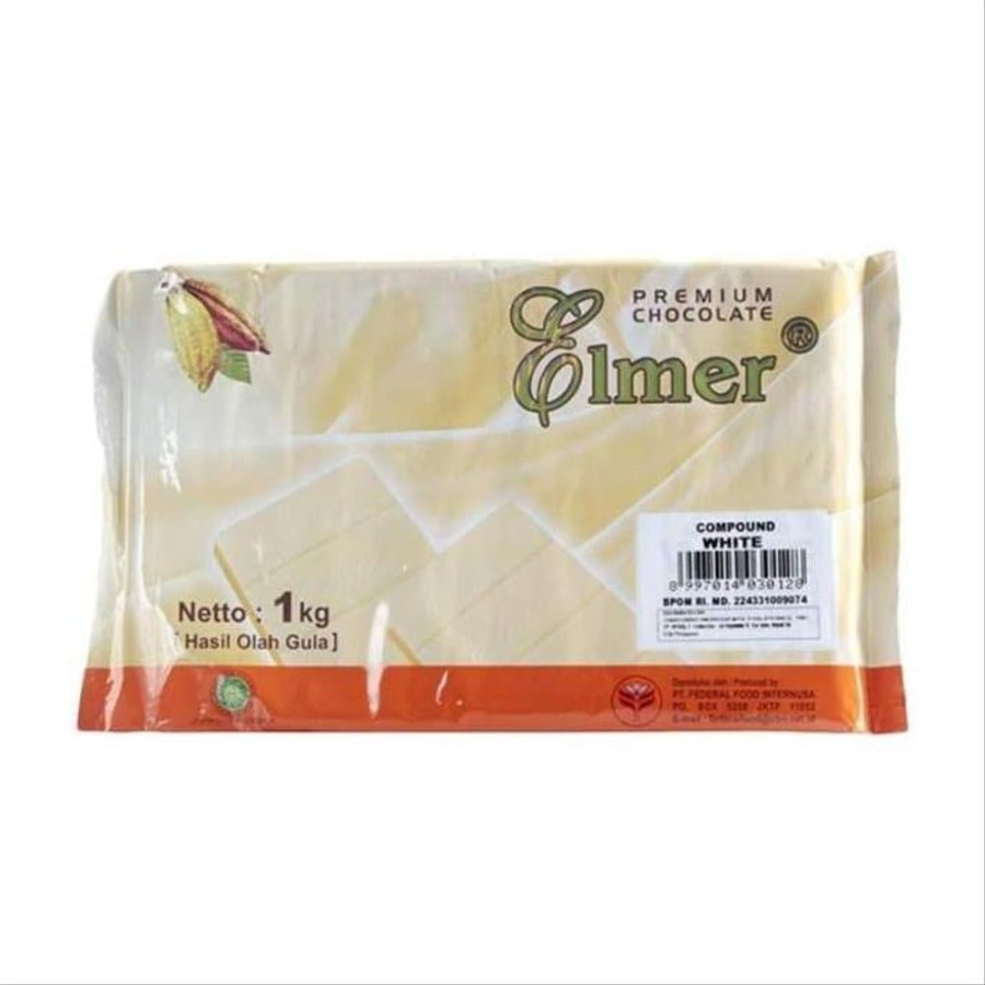 

Elmer white cooking chocolate 1 kg / elmer classic white wcc coklat putih white compound