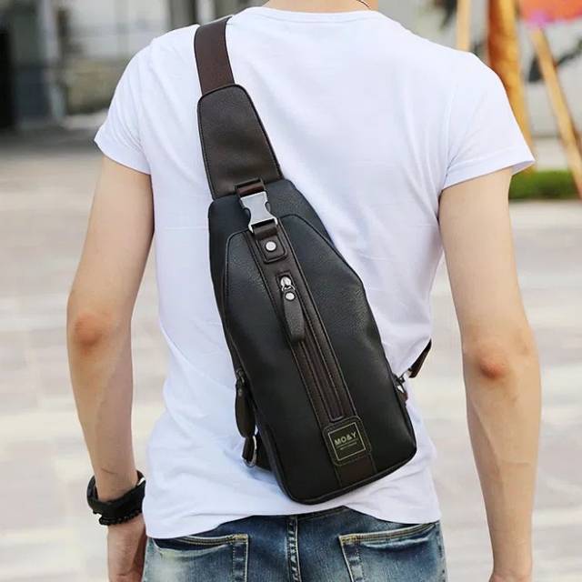 Tas Selempang Kulit MO&Y 9014 Pria Sling Bag Slempang