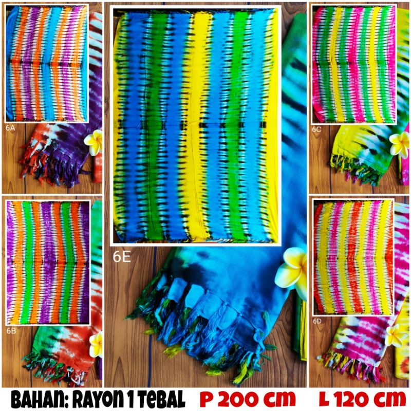 KAIN PANTAI TIE DYE PELANGI RAYON PREMIUM BALI/SARUNG PANTAI TIE DYE PELANGI RAYON PREMIUM BALI
