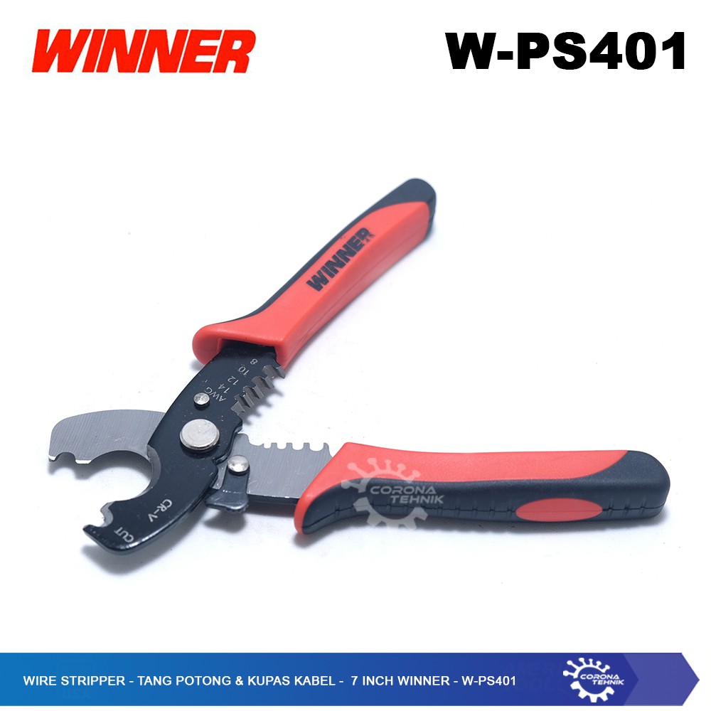 Winner - W-PS401 - Wire Stripper - Tang Potong &amp; Kupas Kabel - 7 Inch