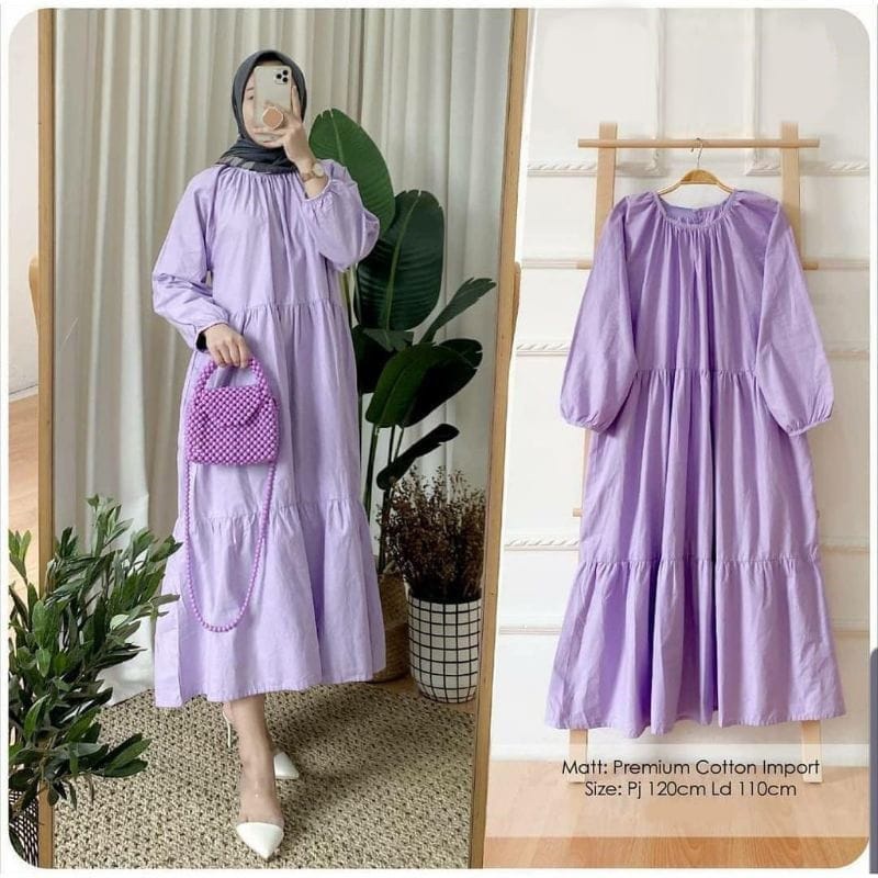 Long Tunik Wanita Premium Cotton Import Baju Muslim