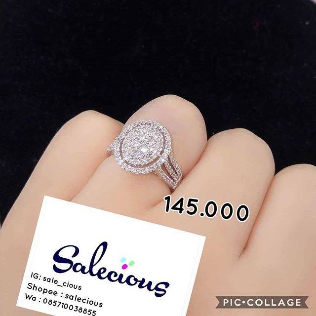 Cincin lapis emas zircon italy asli