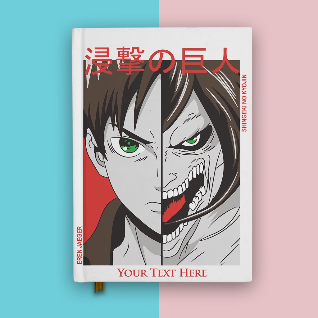 

Notebook Anime Attack On Titan Eren Yeager 1 Buku Tulis Hardcover Jurnal Custom Nama