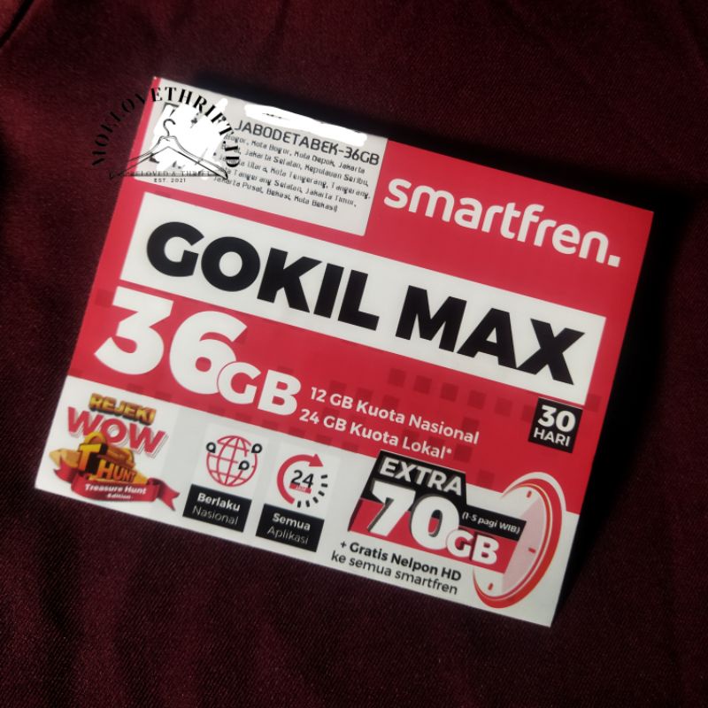 KARTU PERDANA SMARTFREN GOKIL MAX 36GB