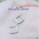 Anting Jepit Perak Asli 925 fashion wanita dewasa mata 5 zircon full kilah / Anting Silver  Wanita