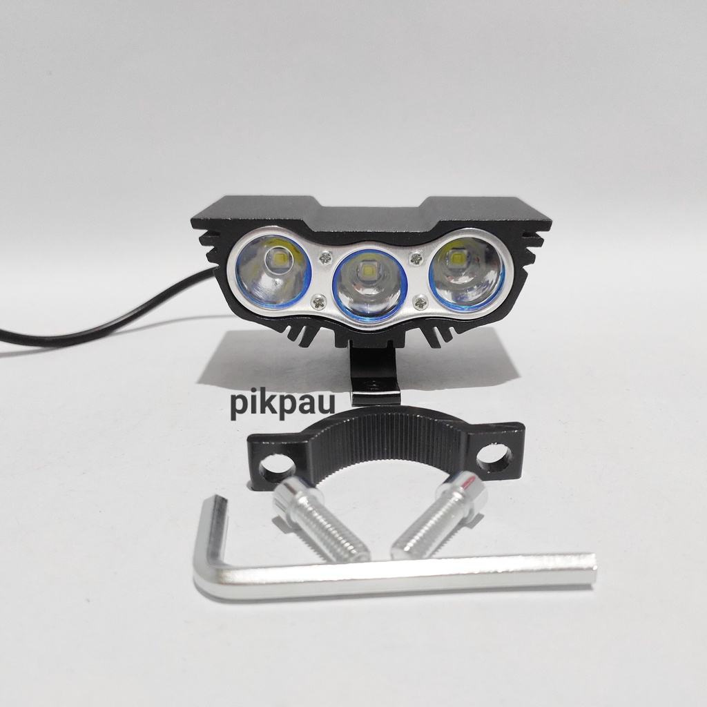 Lampu Tembak Sorot Motor Owl Putih Cree 3 Mata 30 Watt Ultra Rare 12 Volt - 80 Volt 3 Mode