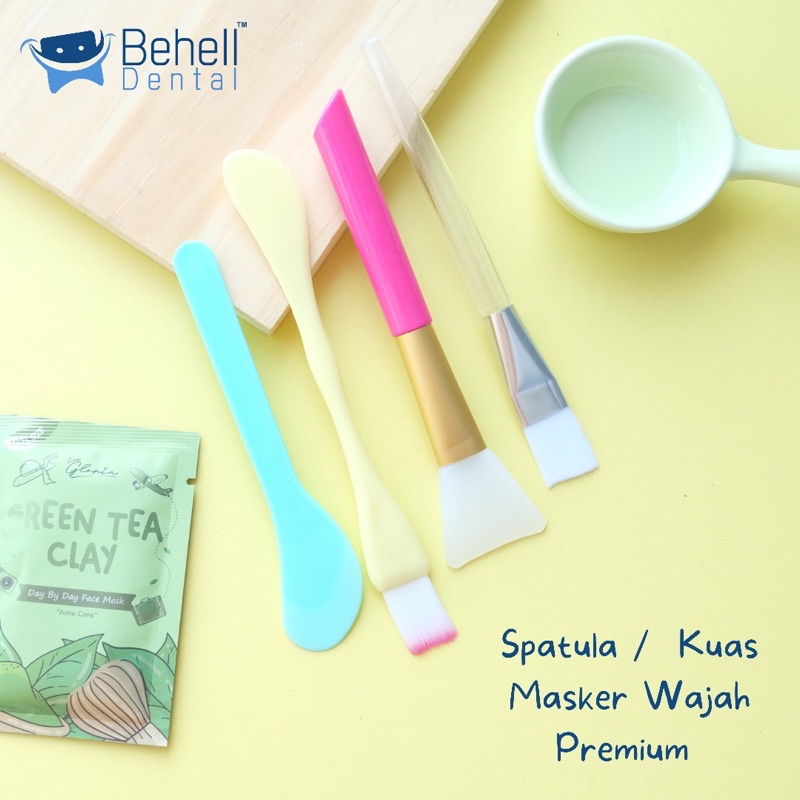 ORI KUAS SPATULA SILICONE BRUSH MASKER WAJAH TRANSPARAN MAKE UP BENING KUAS MURAH BATAM / SERBAGUNA - Spatula Facial Sendok