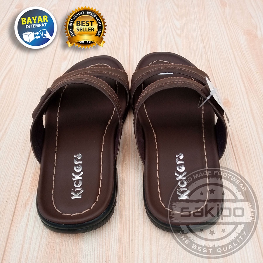 PROMO 2.2 SANDAL PRIA DEWASA KICKERS BAN 2 TRENDI TERMURAH TERBARU / SANDAL SLOP TREPES / SAKIPO