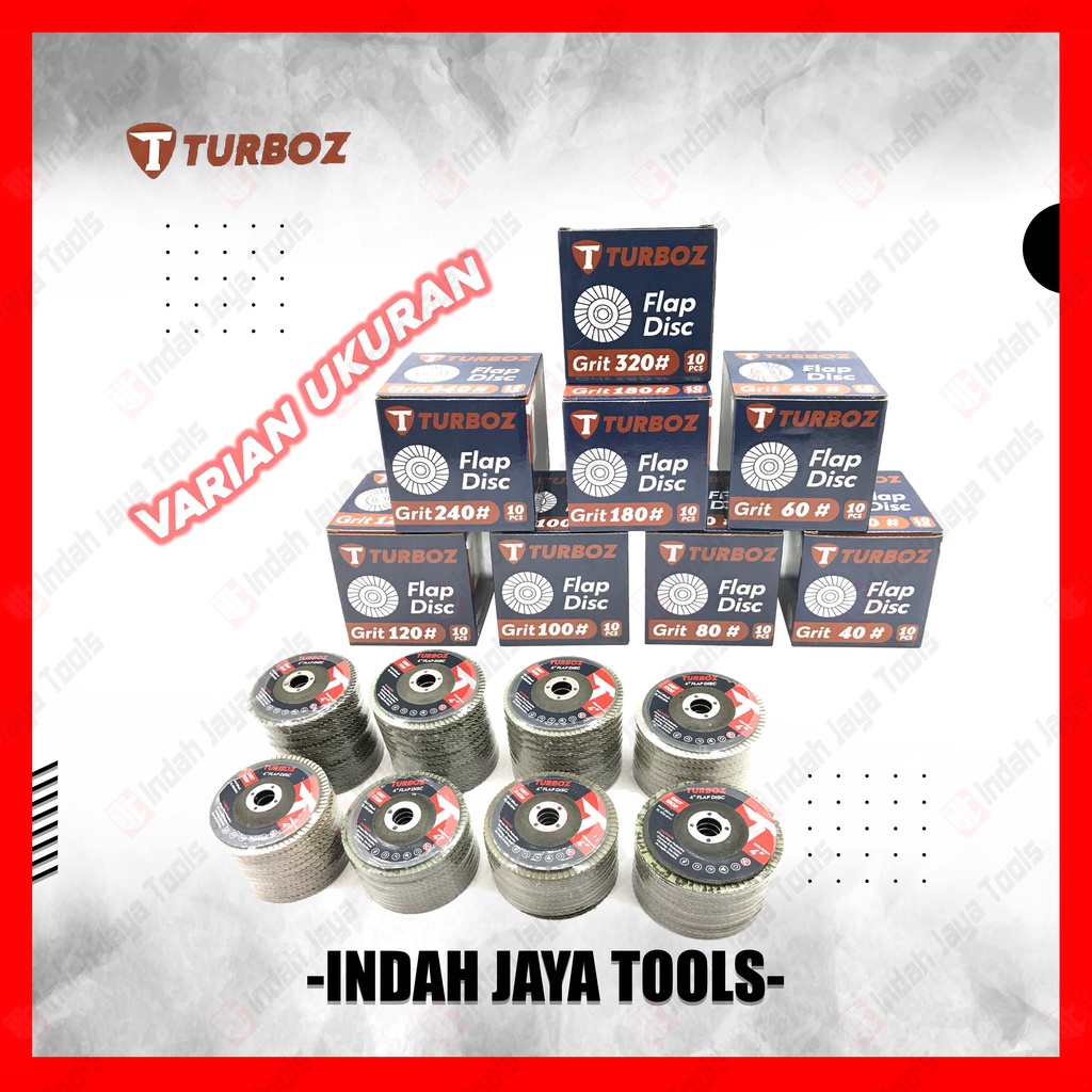 TURBOZ Flap Disc Grit 40 60 80 100 120 180 240 320 Amplas Tumpuk Susun