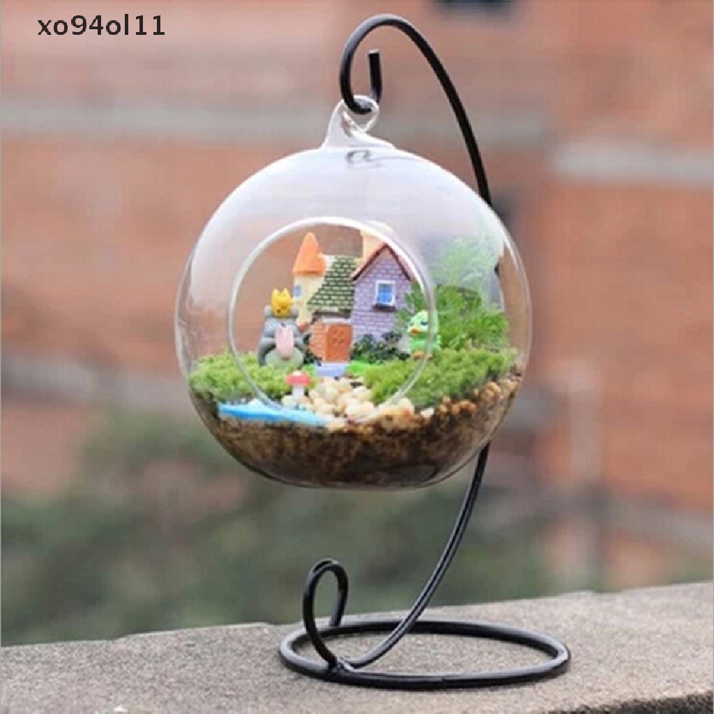 Xo 1pc Stand Holder Vas Bunga Terrarium Kristal Bahan Besi Untuk Dekorasi Rumah