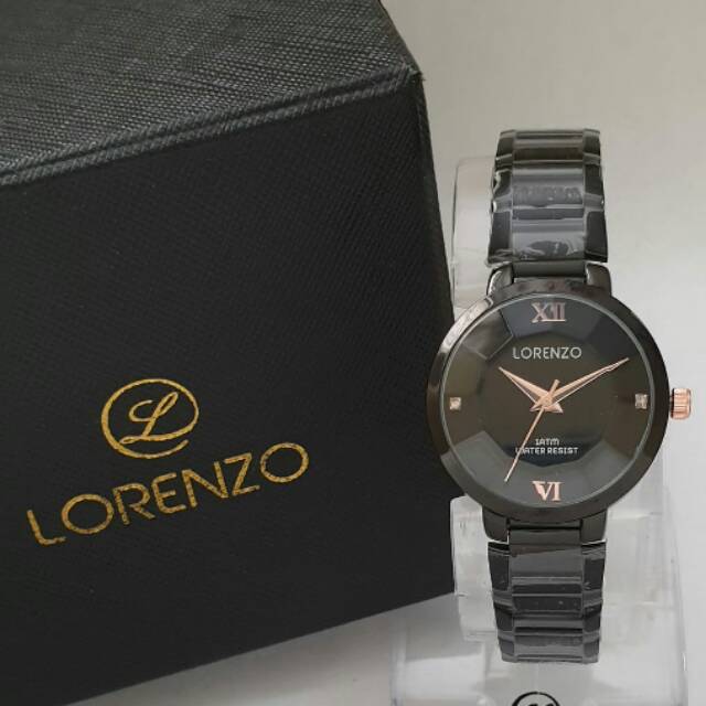 JAM TANGAN WANITA LORENZO R 1059 HITAM ORIGINAL