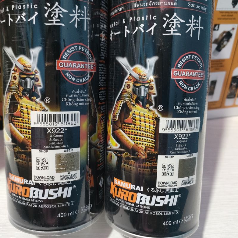 Samurai Paint Pilox Pilok Samurai Xirallic X922 922 Xiralic Hijau X-Green 400ml Cat semprot Aerosol 400 ml ini