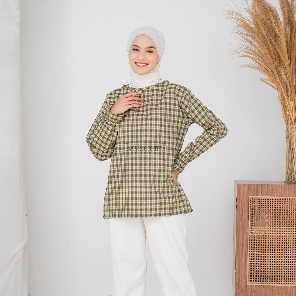 Tartan Blouse By Reyscarf Blouse Dewasa Luxury Bahan Katun Premium Adem Nyaman Dipakai  Terbaik  I Bisa COD