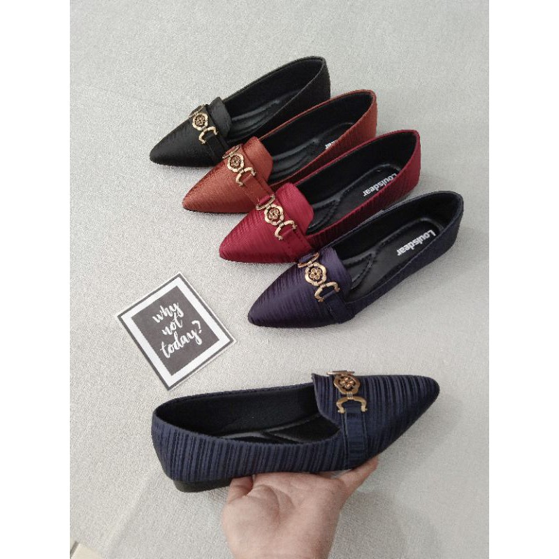 LOUISDEAR sepatu flat bahan satin B6